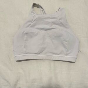 White Lulu lemon sports bra